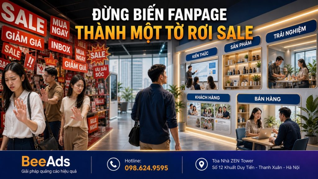 Nội dung bán hàng quá nhiều khiến Fanpage giảm tương tác