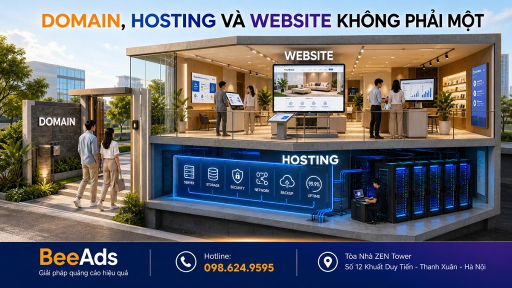 Phân biệt Domain Hosting và Website