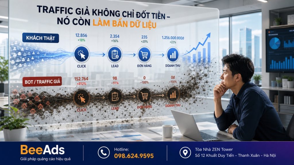 Traffic giả có thể ảnh hưởng đến dữ liệu quảng cáo Google