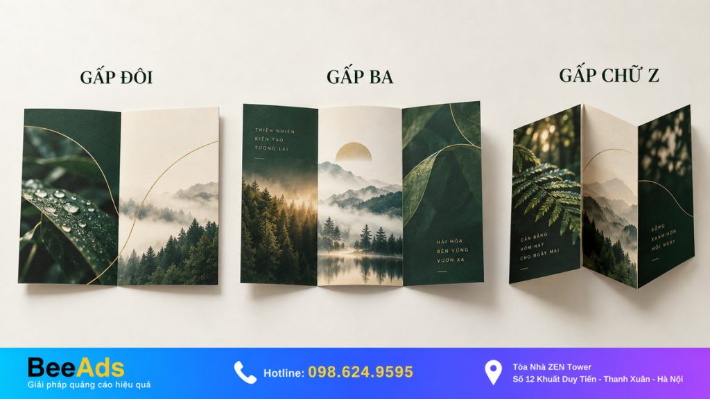 Các kiểu gấp Brochure phổ biến
