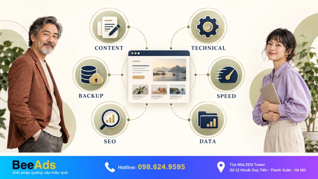 Công việc của dịch vụ quản trị Website