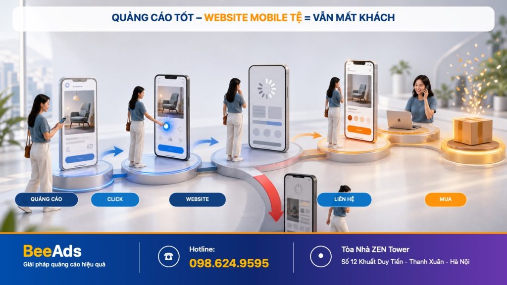 Website Mobile ảnh hưởng tới hiệu quả quảng cáo trên di động