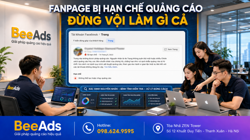 Fanpage bị hạn chế quảng cáo và cách xử lý