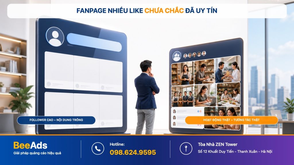Fanpage có 10000 lượt thích nhưng không có khách hàng thực sự quan tâm