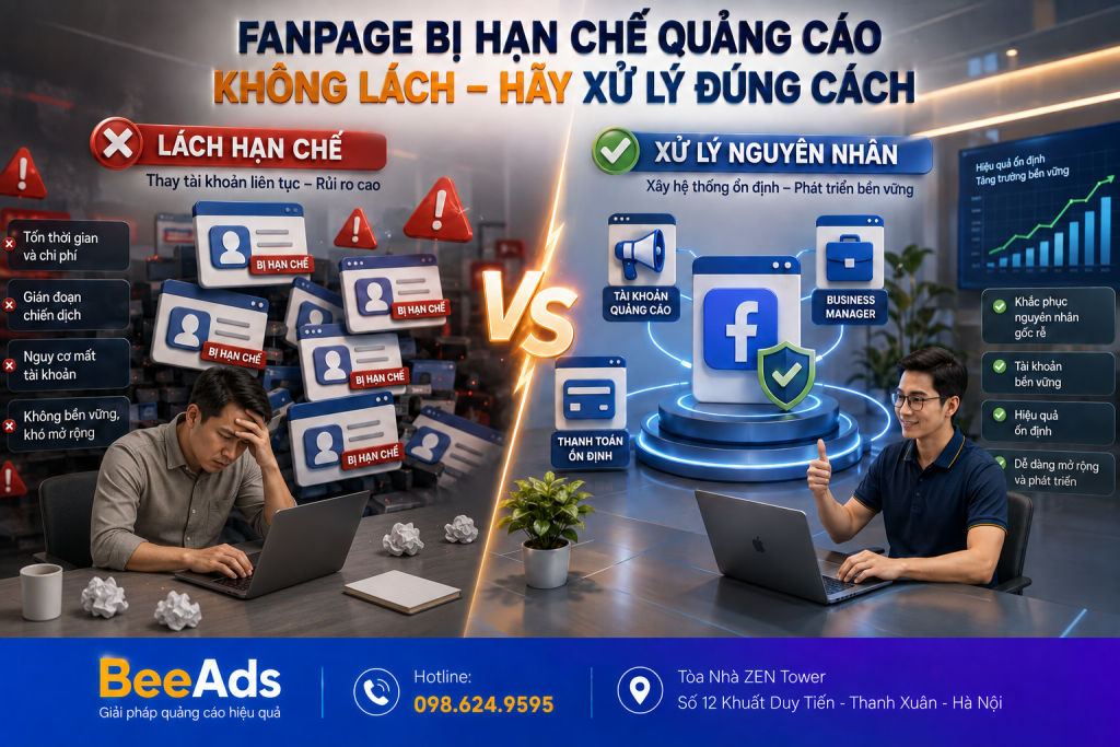 Không nên tìm cách lách khi Fanpage bị hạn chế quảng cáo