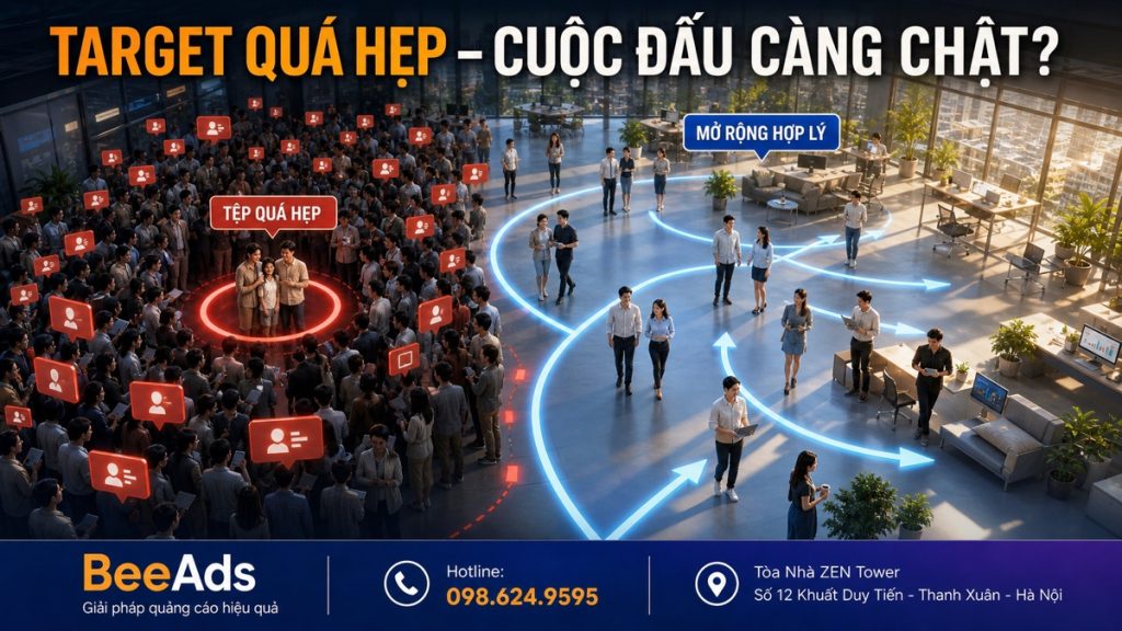 Target quá hẹp có thể ảnh hưởng đến đấu giá quảng cáo Facebook
