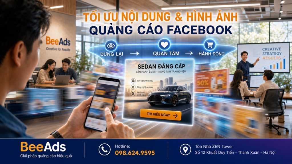 Nội dung quảng cáo Facebook cần đưa sản phẩm và thông điệp chính lên sớm