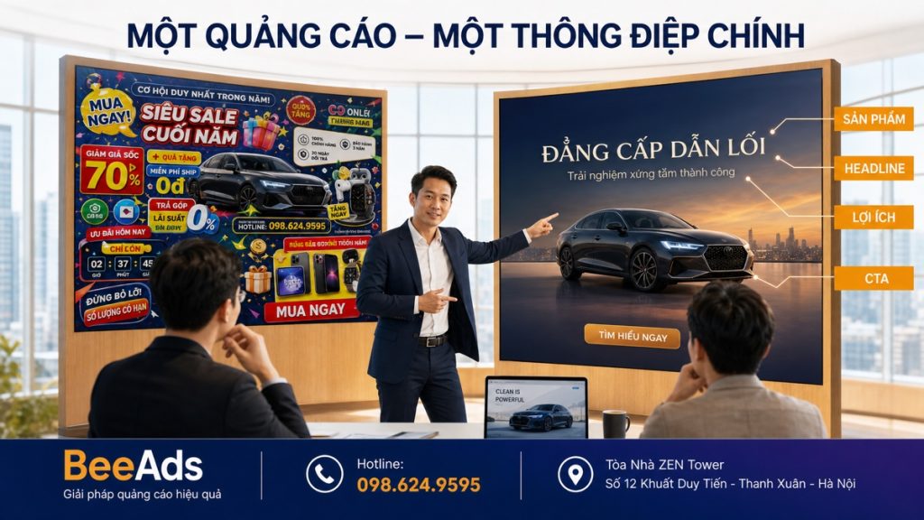 Hình ảnh quảng cáo Facebook nên tập trung vào một thông điệp chính