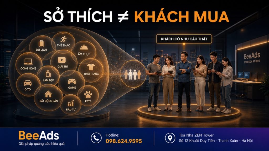 Target sở thích trong quảng cáo Facebook