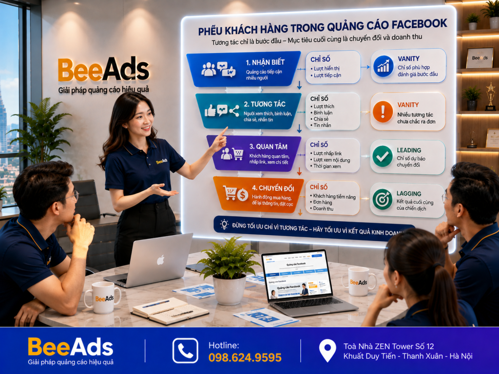 Số lượng Lead chỉ là bước đầu; doanh nghiệp cần theo dõi tiếp khách phù hợp, quá trình tư vấn và khả năng chuyển đổi thành đơn hàng.