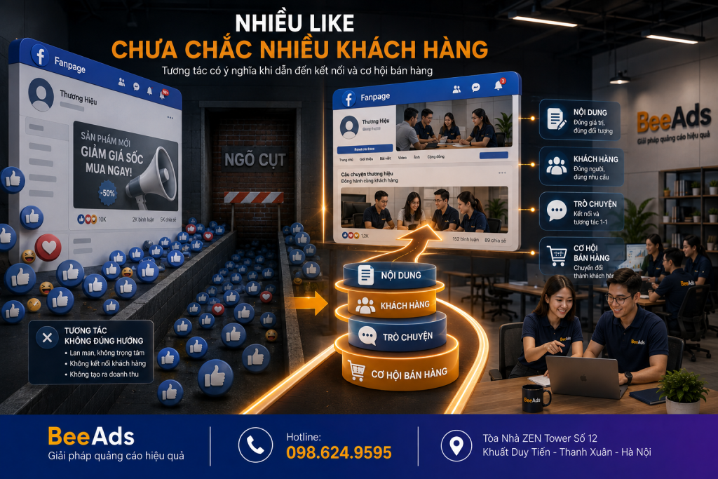 Fanpage nhiều lượt thích và tương tác chưa chắc tạo ra khách hàng