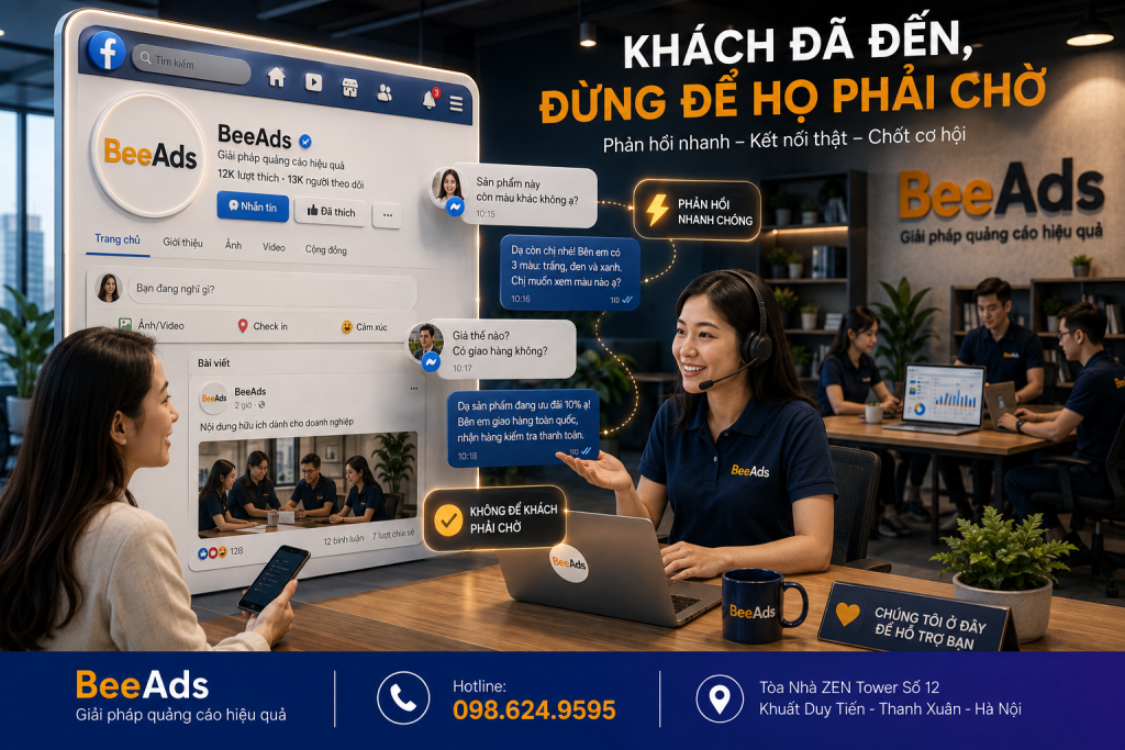 Phản hồi tin nhắn và bình luận khách hàng kịp thời khi quản trị Fanpage