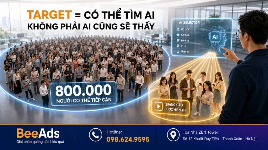 Target xác định nhóm người có thể được phân phối quảng cáo Facebook