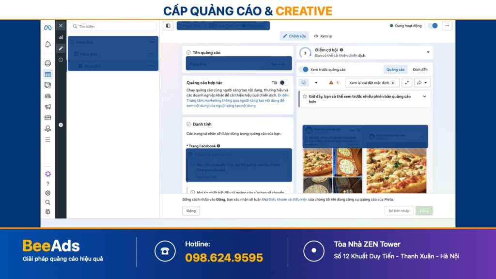 Cấp quảng cáo trong Trình quản lý quảng cáo Facebook