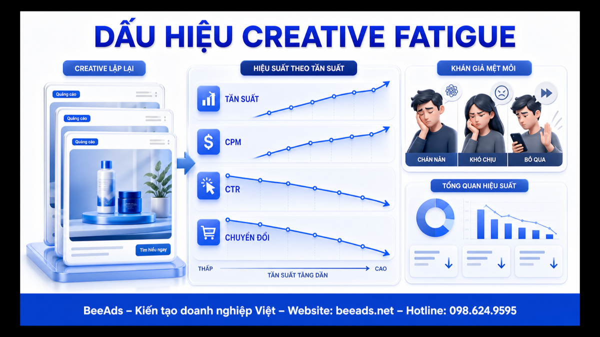 Dấu hiệu Creative Fatigue trong quảng cáo