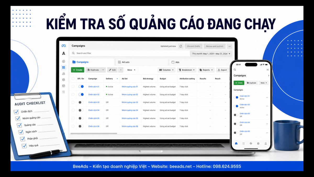 Kiểm tra số quảng cáo đang chạy trên Facebook