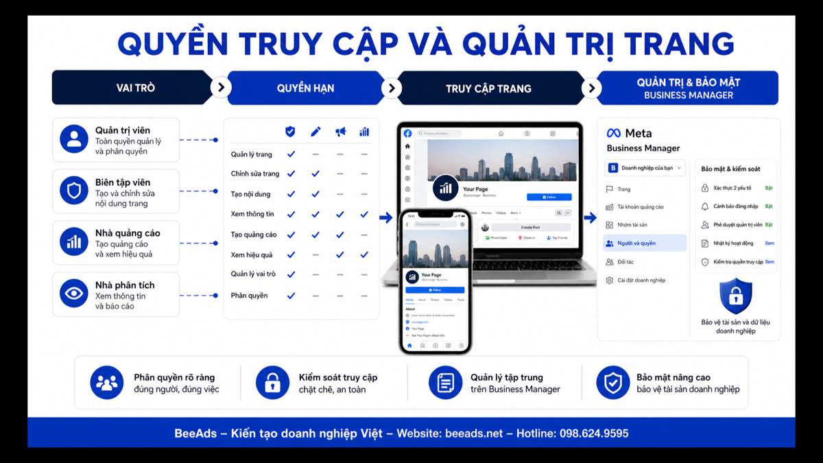 Quyền truy cập và quản trị Fanpage Profile