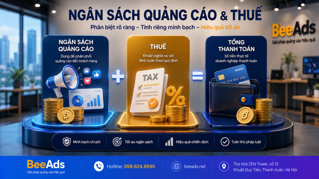Cách tính ngân sách quảng cáo và thuế trên các nền tảng số