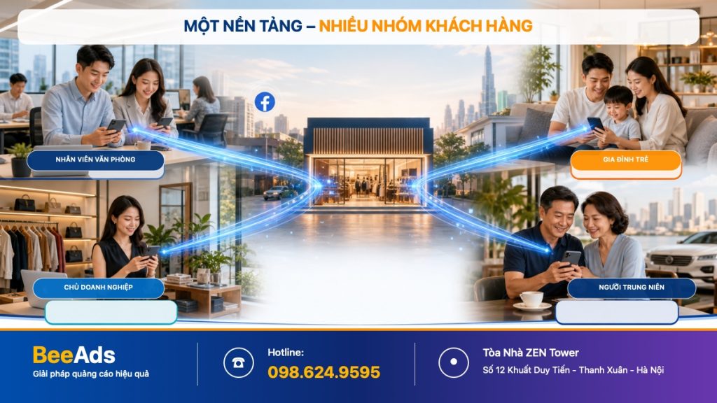Facebook tiếp cận nhiều nhóm khách hàng khác nhau trong kinh doanh