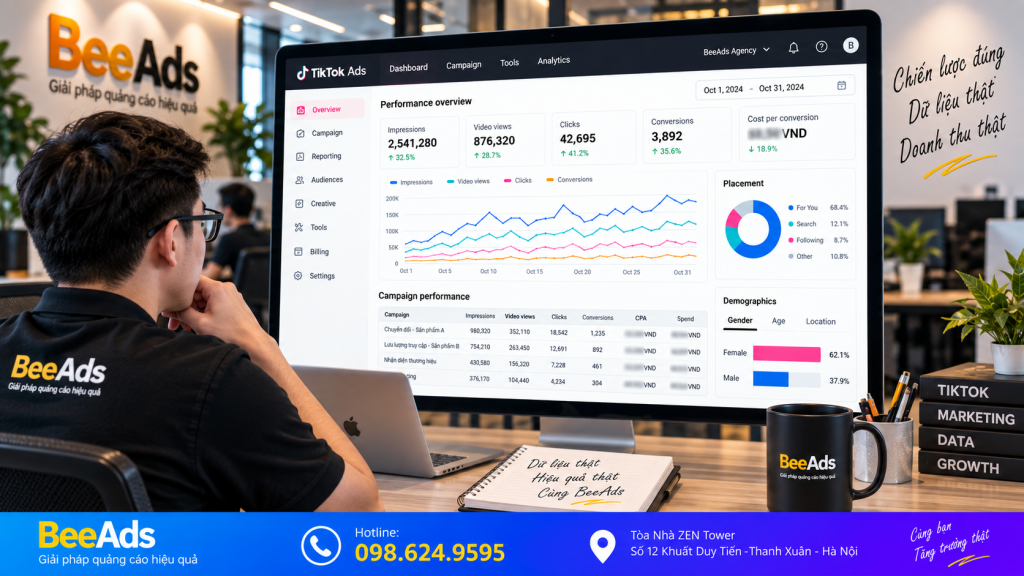 Báo cáo kết quả TikTok Ads thực tế trong Ads Manager