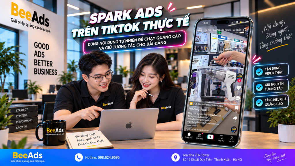 Giao diện thực tế Spark Ads trong TikTok Ads Manager