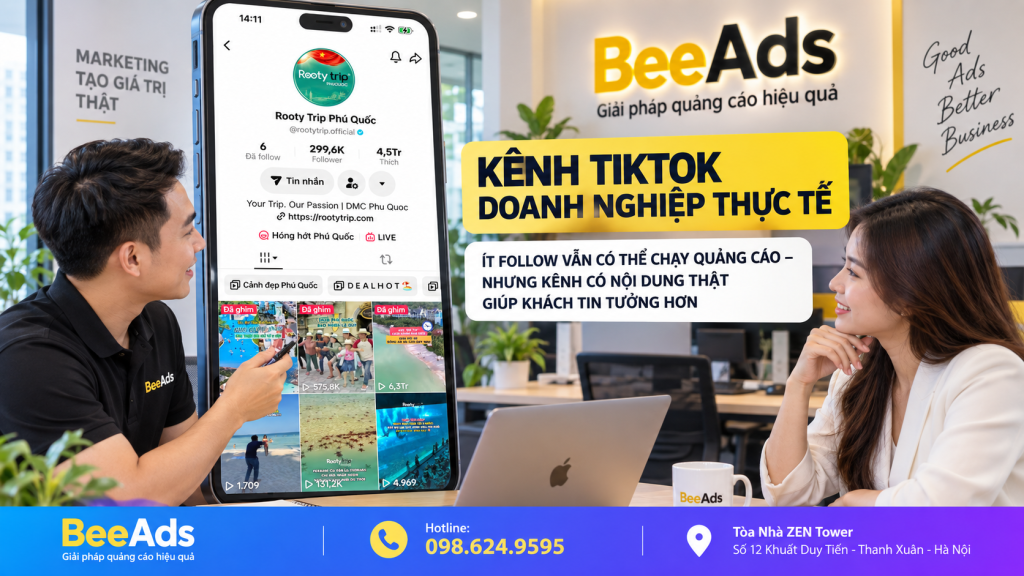 Kênh TikTok doanh nghiệp thực tế hỗ trợ quảng cáo TikTok