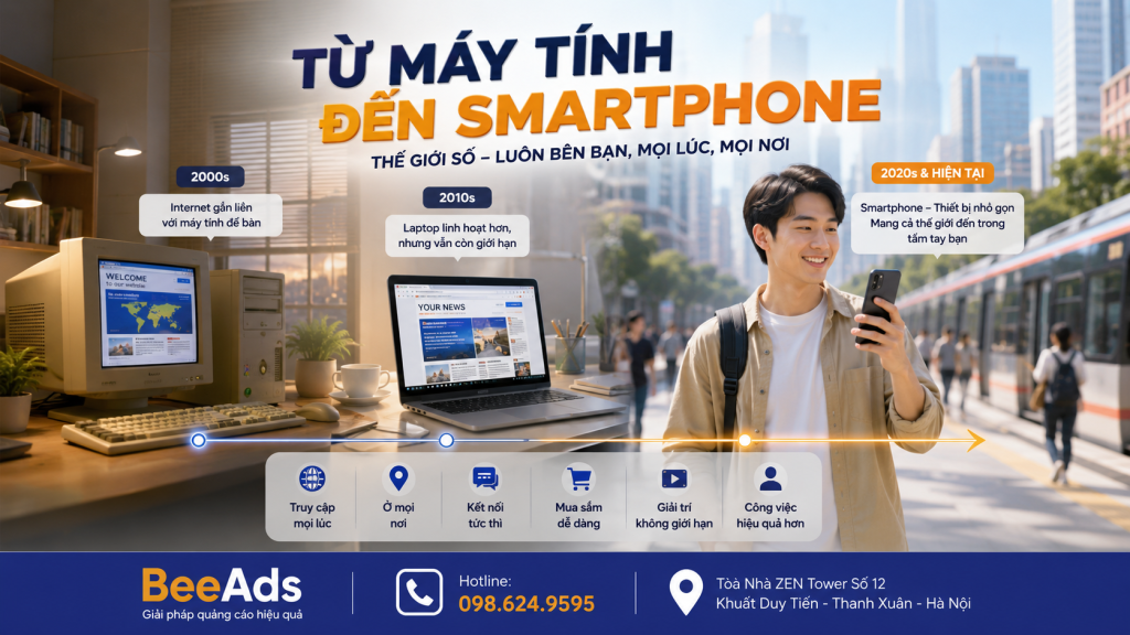 Sự thay đổi từ máy tính laptop sang smartphone trong đời sống số