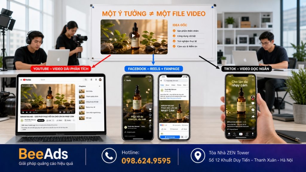 Cách triển khai một nội dung Video trên Facebook YouTube và TikTok