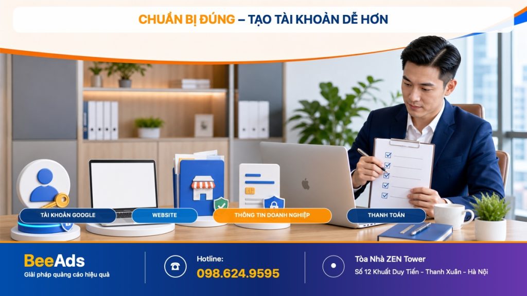 Chuẩn bị thông tin trước khi tạo tài khoản Google Ads