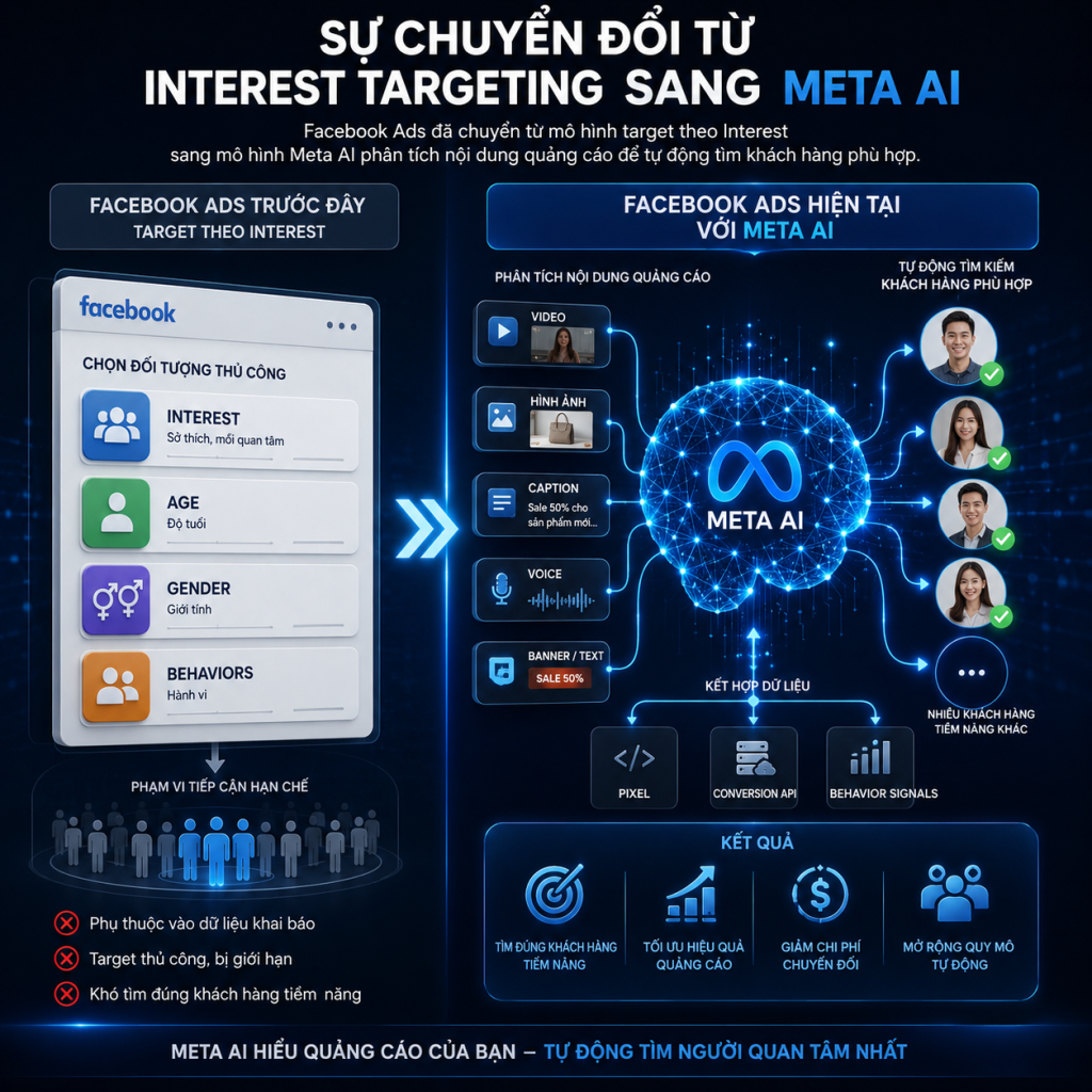 Sự chuyển đổi từ nhắm mục tiêu sở thích sang Meta AI