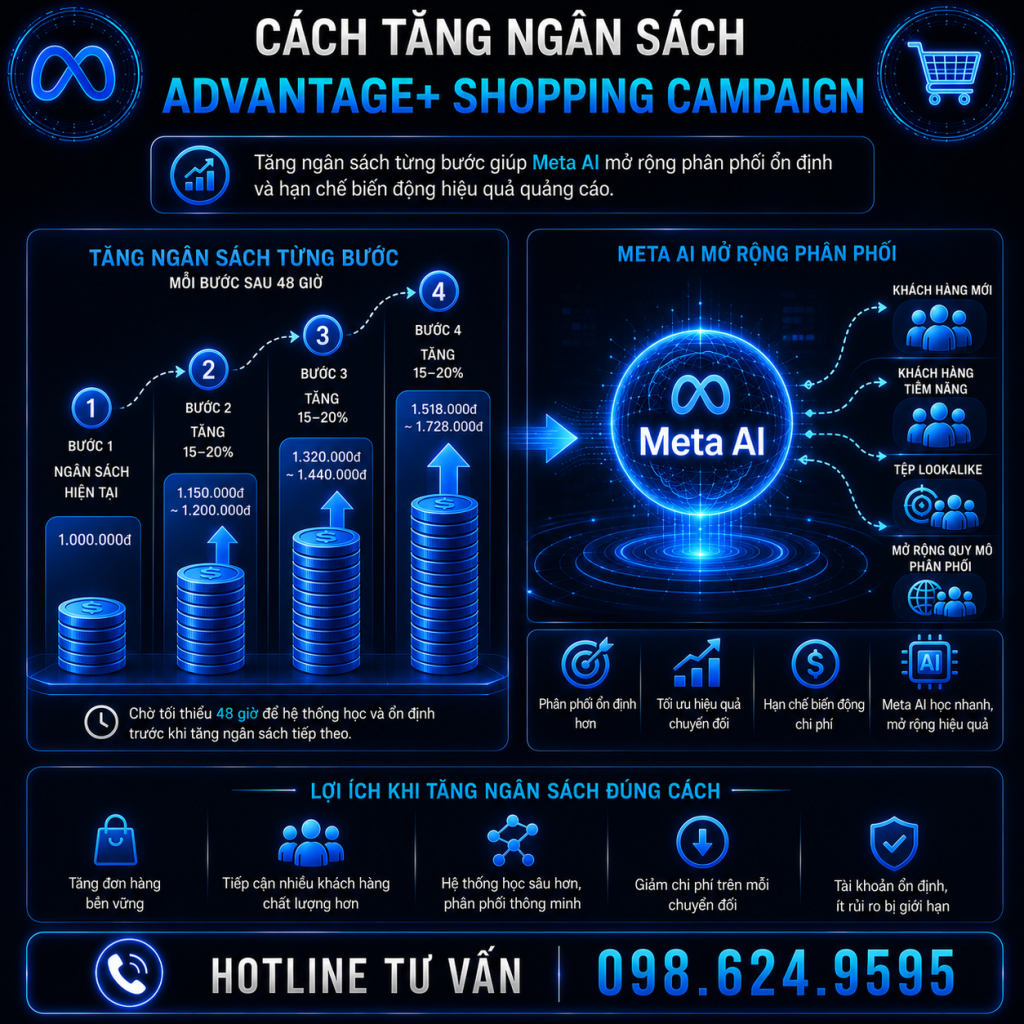 Cách tăng ngân sách Advantage+ Shopping Campaign