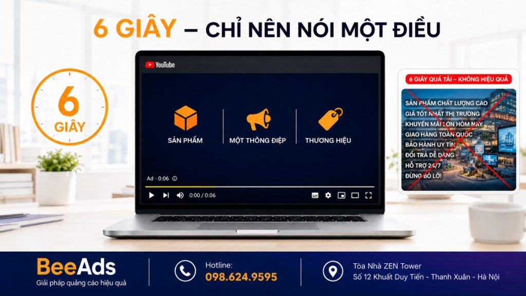 Bumper Ads quảng cáo YouTube đệm 6 giây