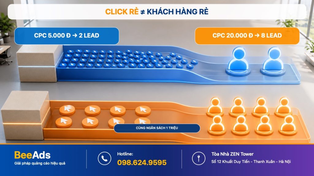 CPC thấp chưa chắc giúp chi phí quảng cáo Google Ads hiệu quả hơn