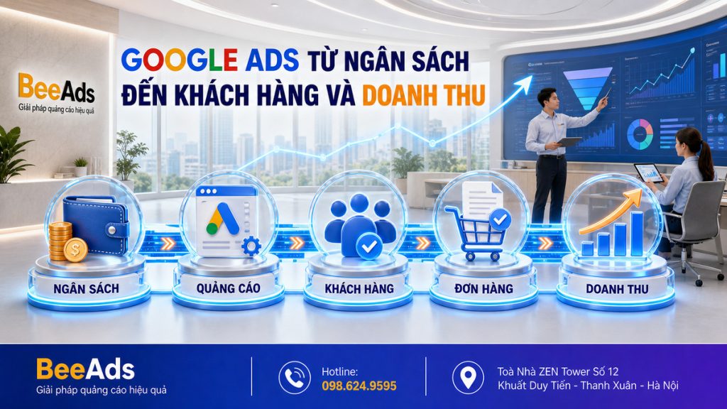 Google Ads chuyển ngân sách thành khách hàng đơn hàng và doanh thu