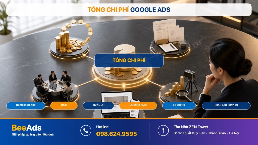 Các khoản chi phí cần tính khi triển khai quảng cáo Google Ads