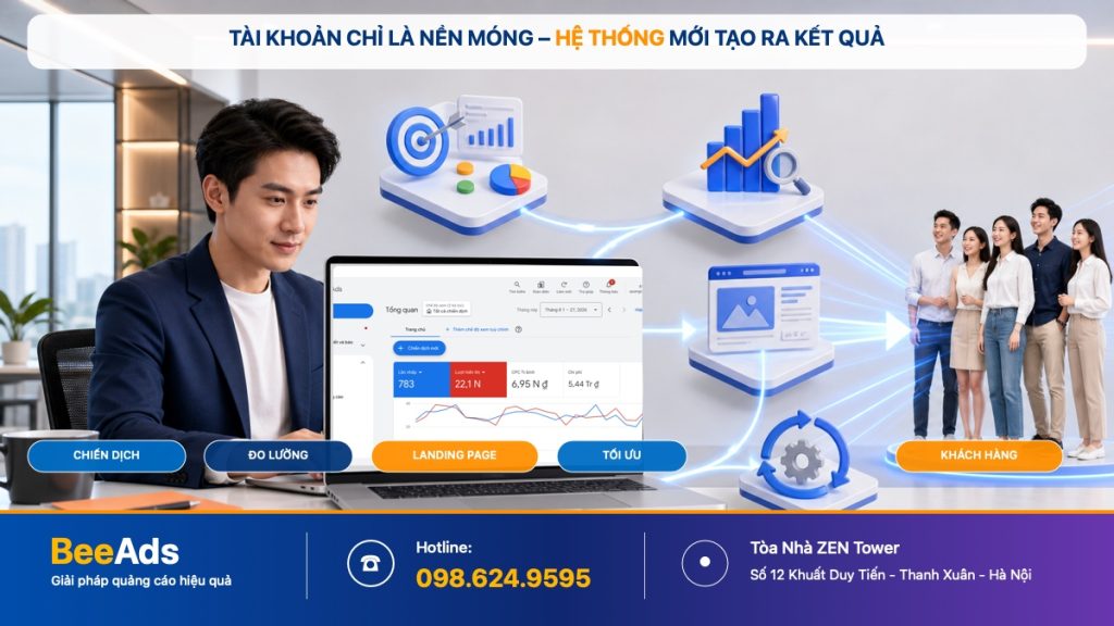 Từ tài khoản Google Ads đến hệ thống quảng cáo tìm kiếm khách hàng