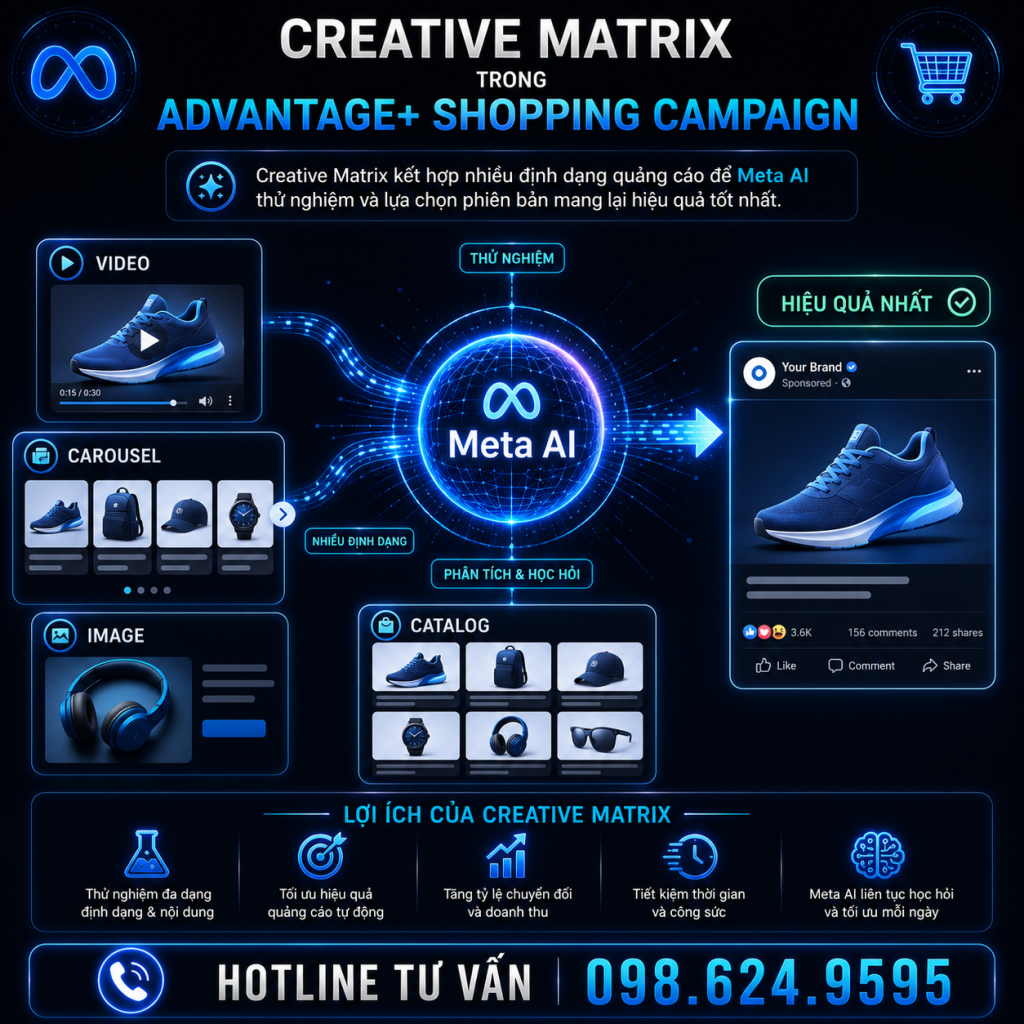 Ma trận nội dung quảng cáo trong Advantage+ Shopping Campaign