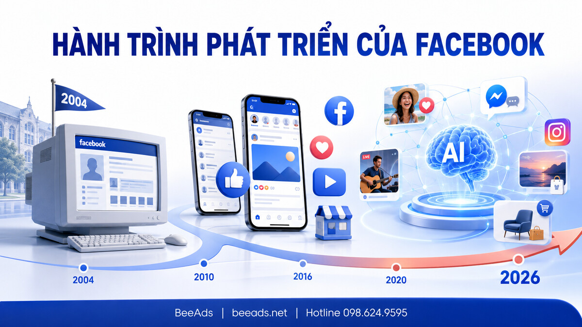 Hành trình phát triển của Facebook từ năm 2004 đến 2026