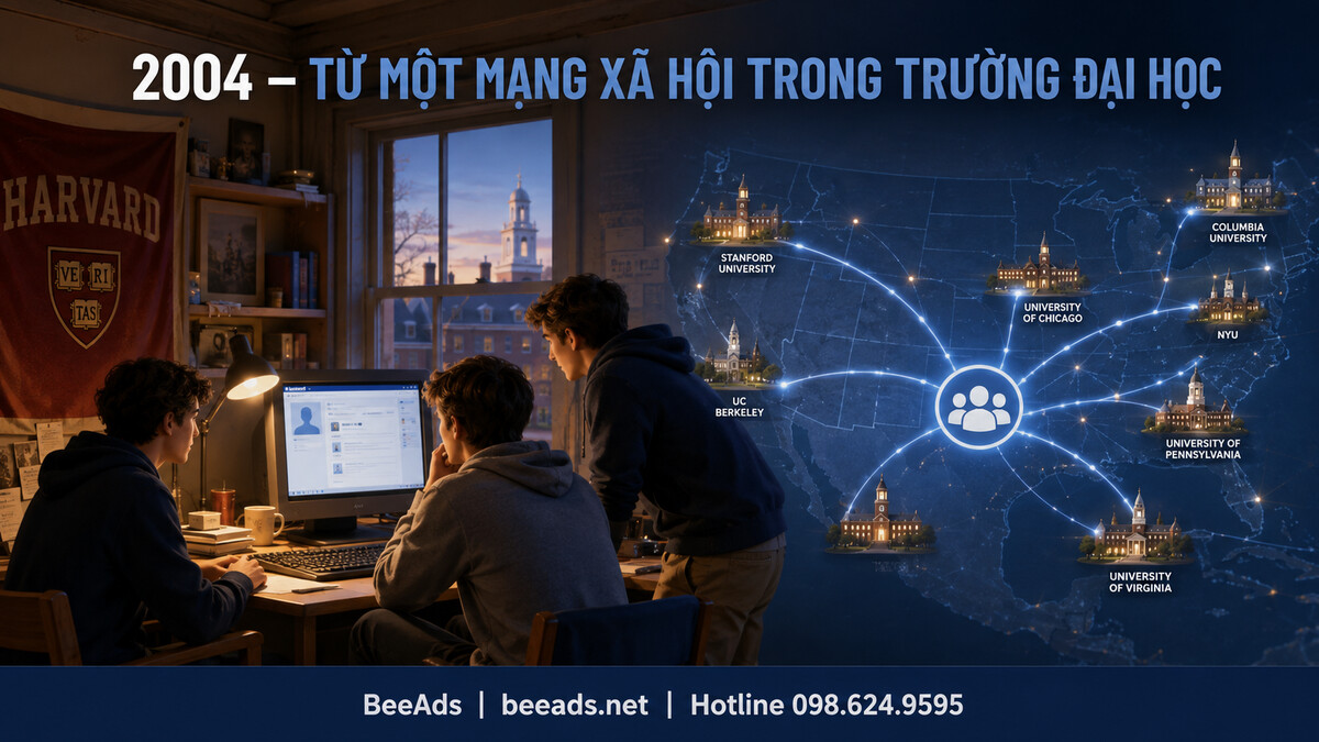 Facebook ra đời năm 2004 tại Đại học Harvard