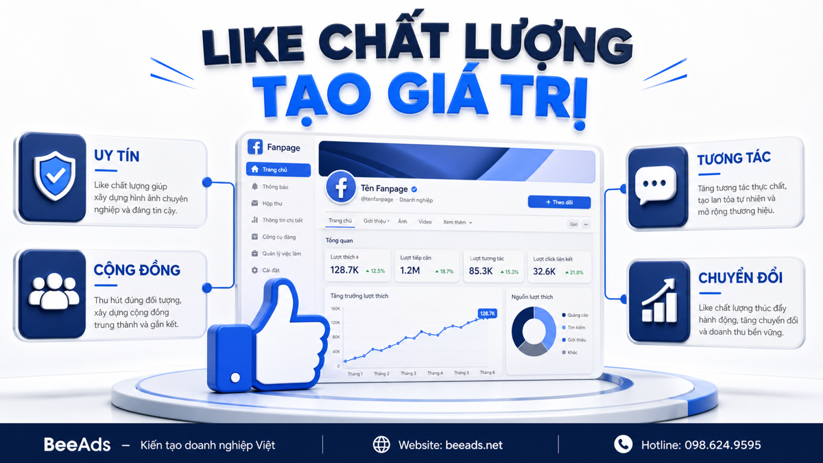 Tăng like Facebook bền vững theo hiệu quả