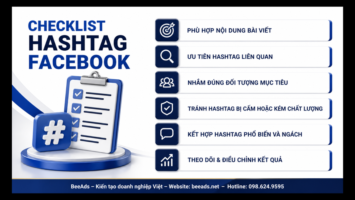 Checklist sử dụng hashtag Facebook hiệu quả