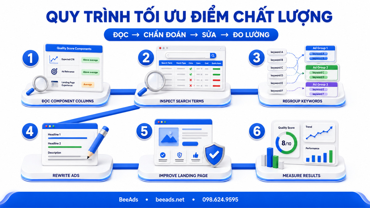Quy trình tối ưu Điểm chất lượng Google Ads