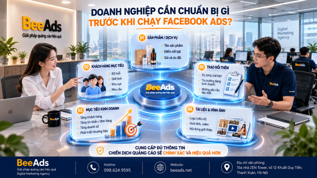 Thông tin BeeAds cần từ doanh nghiệp trước khi triển khai quảng cáo Facebook