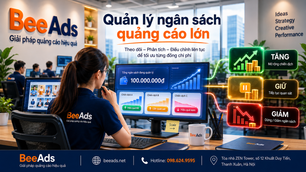 Ngân sách càng lớn thì việc theo dõi và điều chỉnh quảng cáo càng quan trọng để hạn chế lãng phí