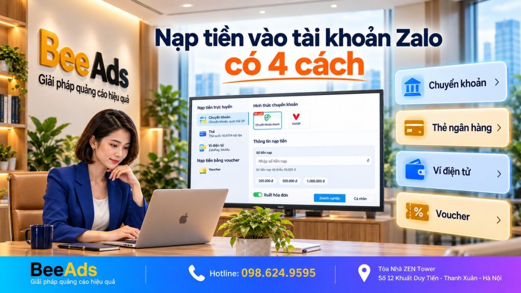 Cách nạp tiền Zalo Ads