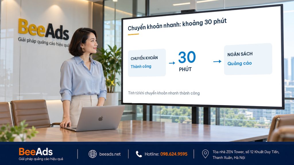 Thời gian chuyển khoản Zalo Ads vào tài khoản