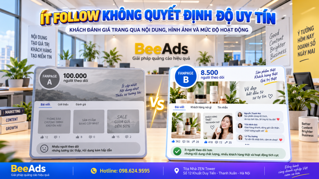 Ít follow không quyết định toàn bộ độ uy tín của Fanpage