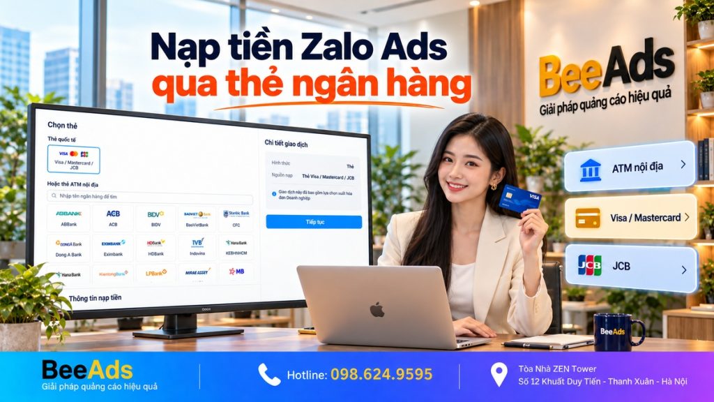 Nạp tiền Zalo Ads qua thẻ ngân hàng