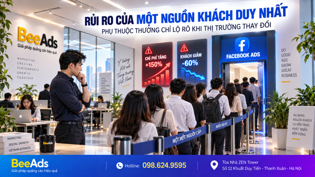 Rủi ro khi doanh nghiệp chỉ phụ thuộc một nguồn khách từ Facebook Ads