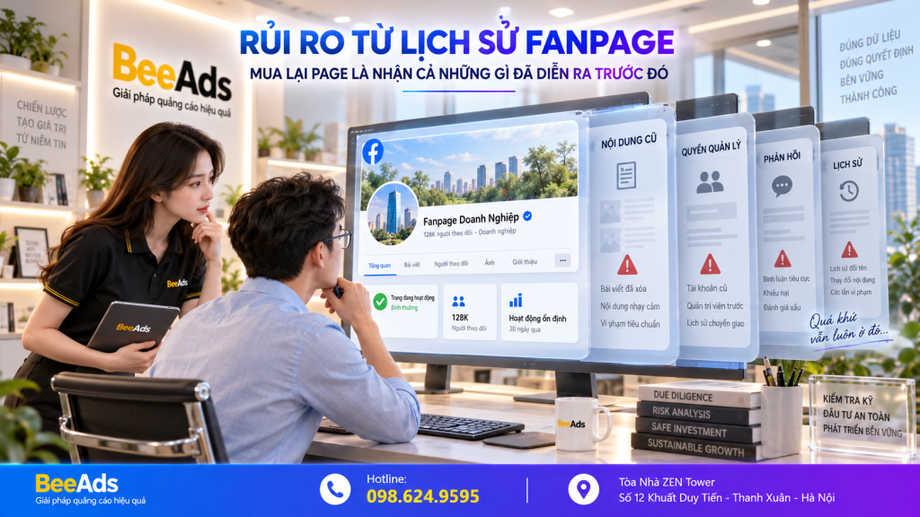Rủi ro lịch sử không rõ ràng khi mua lại Fanpage có sẵn